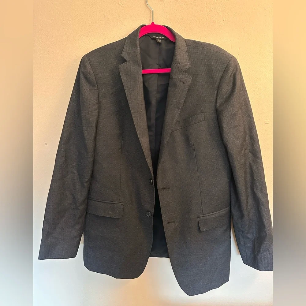 Banana Republic Men’s Blazer 40R – Marzotto Super 110’s Wool Charcoal Gray